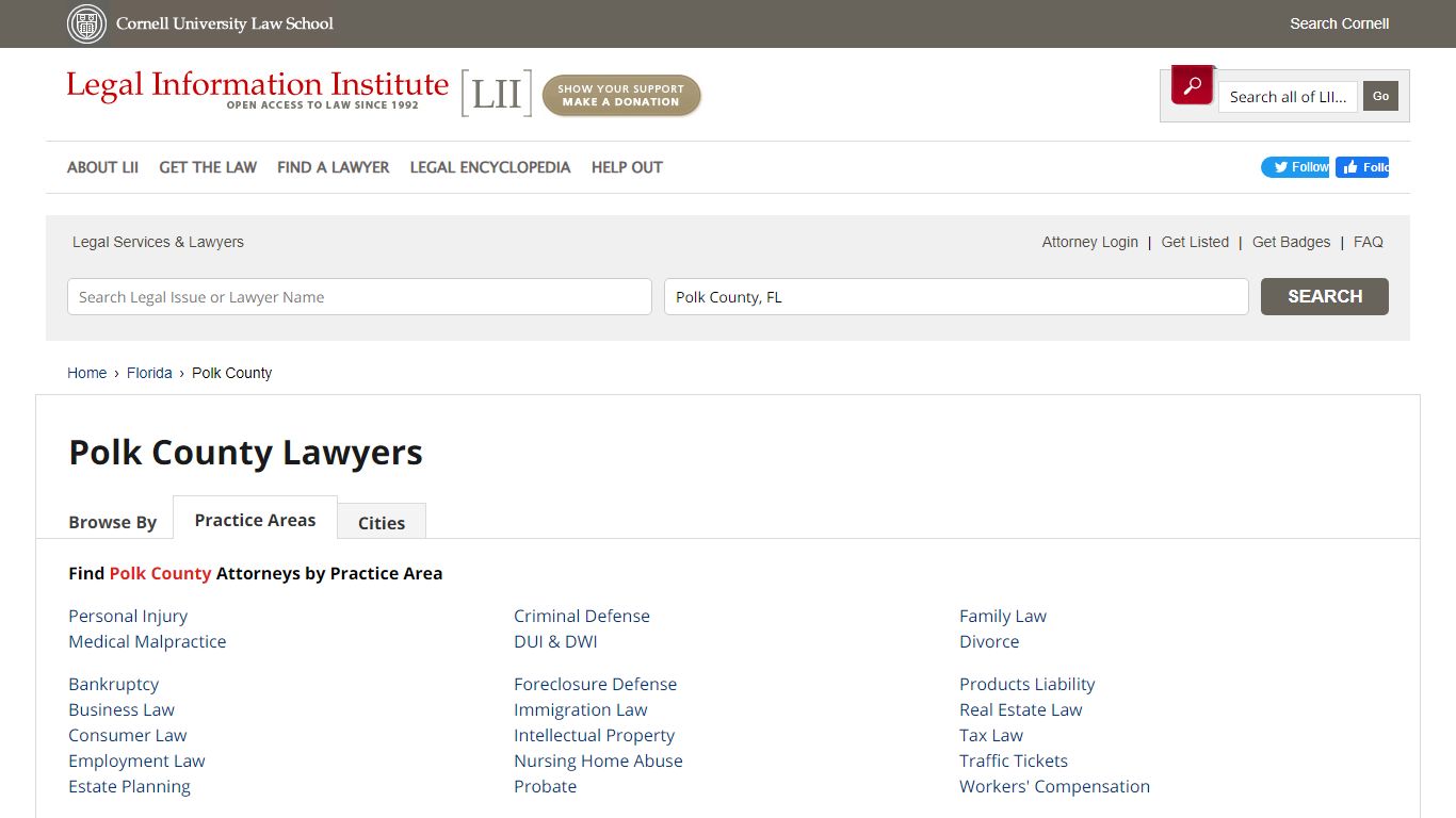 Polk County Attorneys - LII Florida Attorney Directory - Cornell University